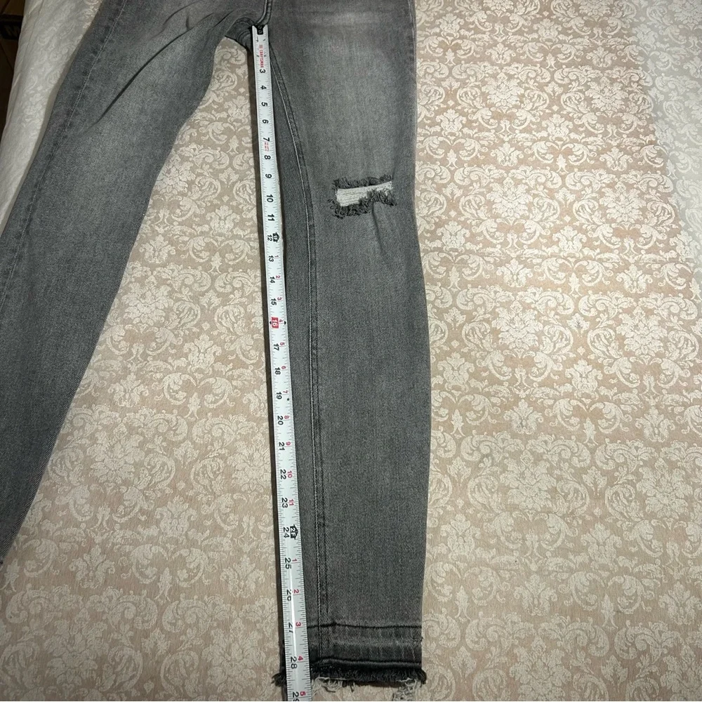 Current/Elliott ~Women’s Ultra High Waist Skinny Jeans Gray Fade Out Destroy 27 - Picture 13 of 16